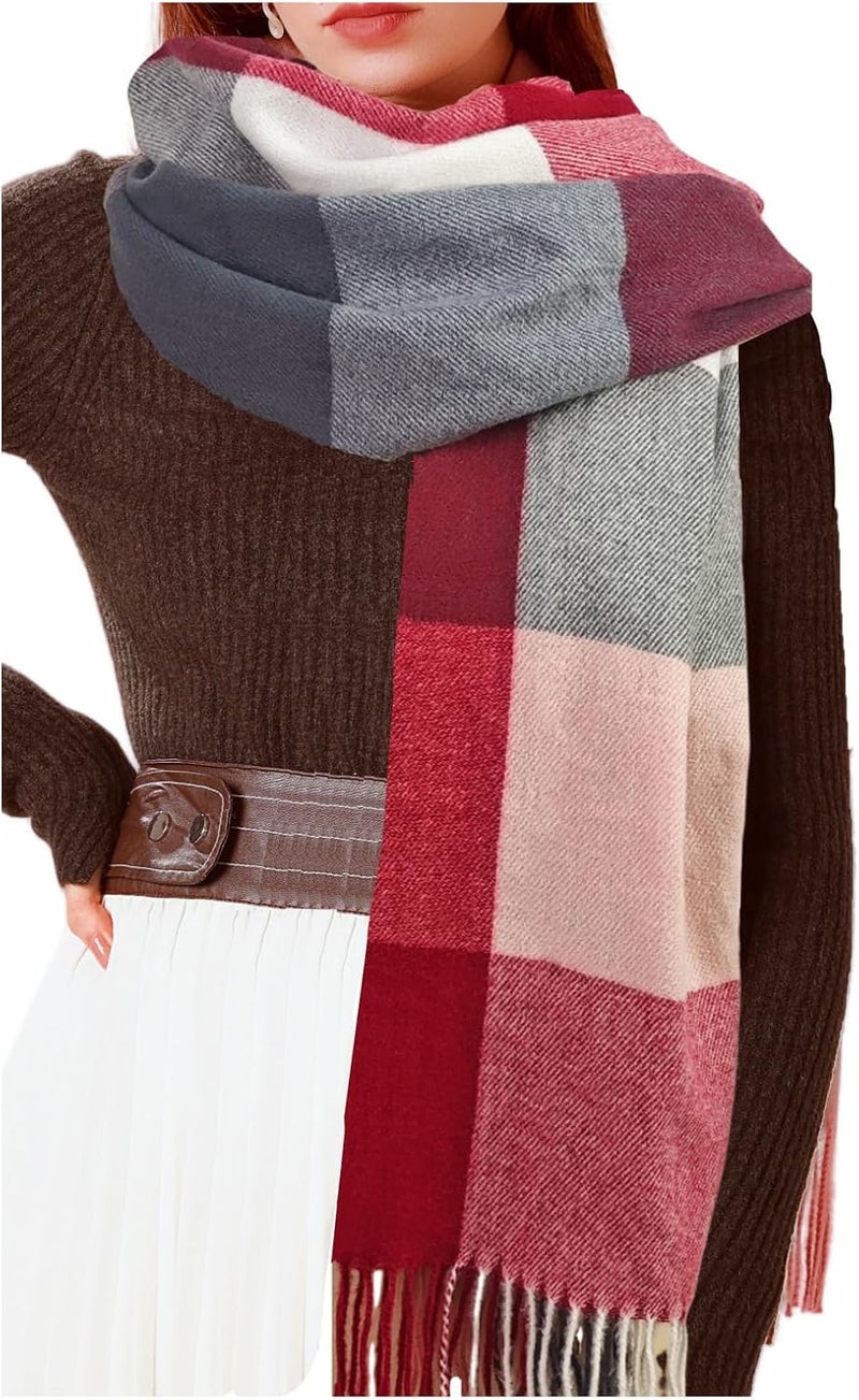 BLATIAL Store Womens Scarf Winter Blanket Large Scarves Thick Soft Warm Plaid Chunky Scarfs - Image 1